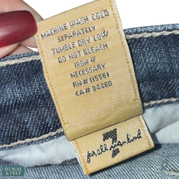 7 For All Mankind Dojo Flare Jeans Medium Wash Wide Leg Iconic Modern Denim Fit - Picture 10 of 14